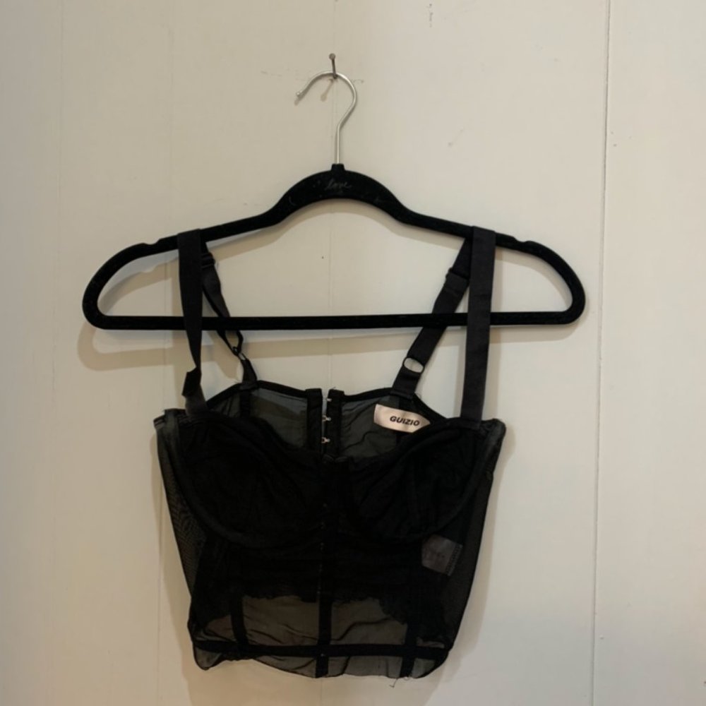 Sheer Black Crop Top